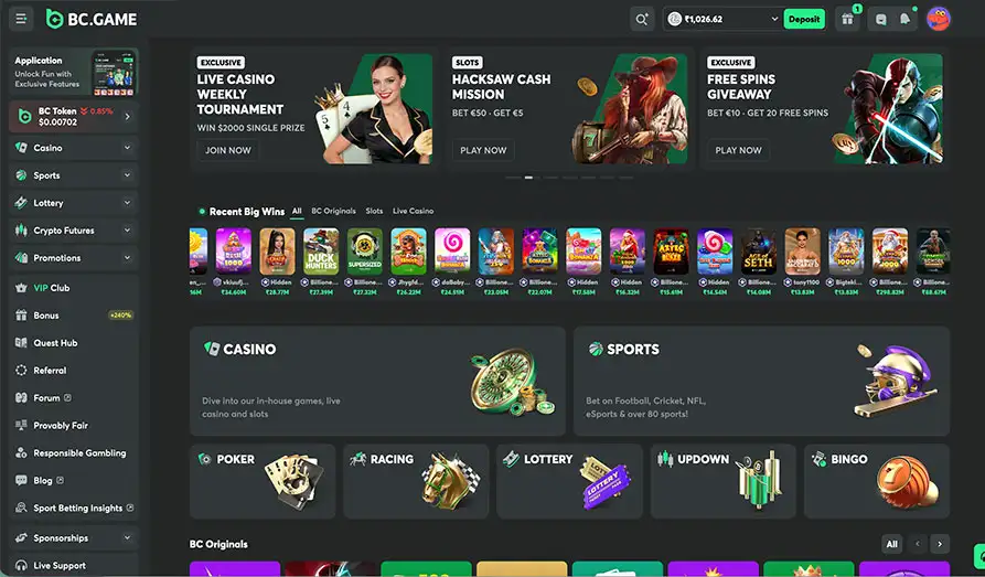 BC Game India Startpage