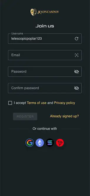 Anon Casino Mobile Screenshot 5