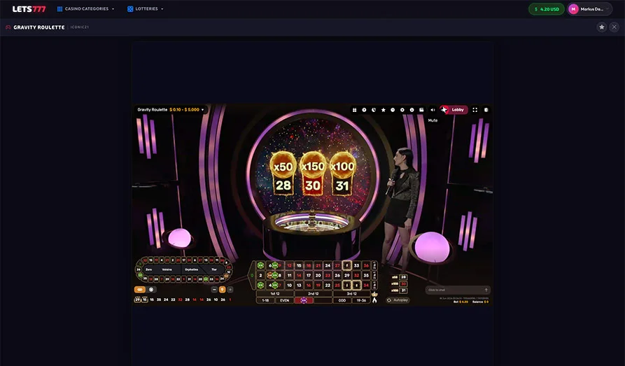 Lets777 Casino Desktop Screenshot 2