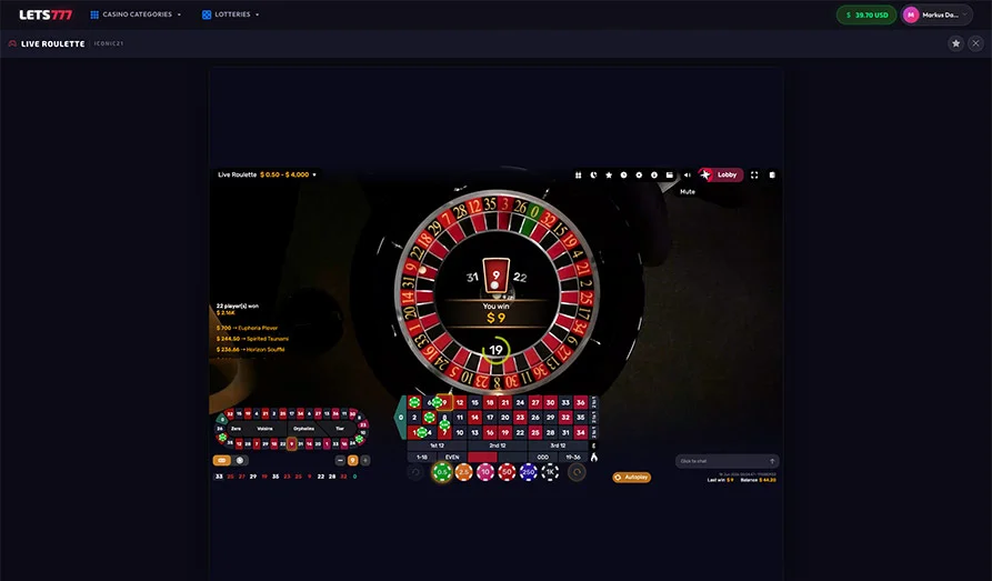 Lets777 Casino Desktop Screenshot 4