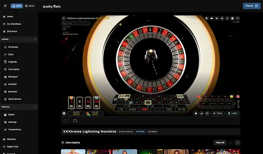 Lucky Coin Casino Desktop Screenshot 4