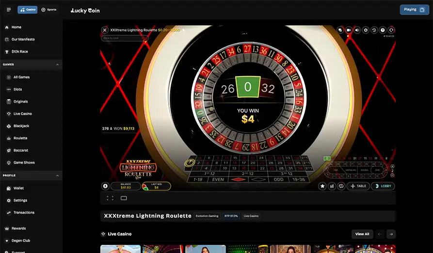 Lucky Coin Casino Desktop Screenshot 5