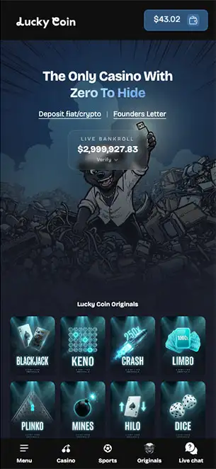 Lucky Coin Casino Mobile Screenshot 1