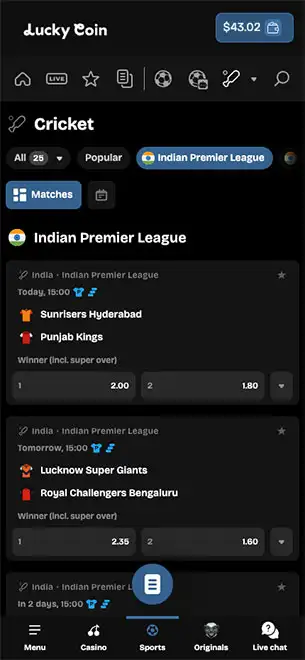 Lucky Coin Casino Mobile Screenshot 3
